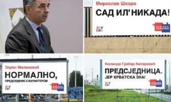 Ćirilica na predizbornim plakatim kandidata za predsjednika/cu Hrvatske