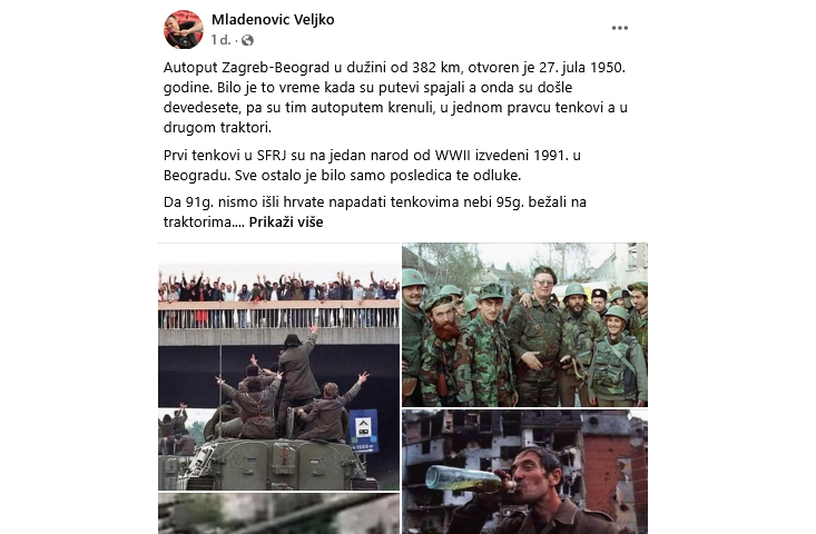 “Dragi moji Srbi, dok su vam vođe takvi kao Vučić, Dodik… bit će i OLUJE. Srbiji neće biti dovoljna samo lustracija političara, već i naroda”