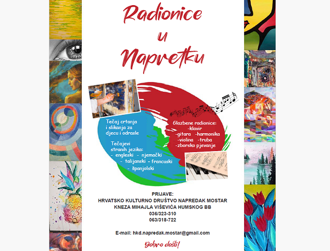 Poziv za prijave u Napretkove radionice u Mostaru u školskoj 2025/2026